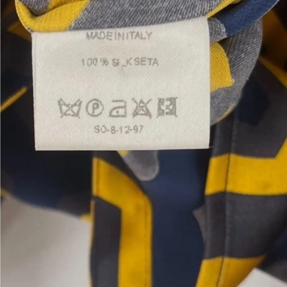 Gucci Yellow and Black Geometric satin Men's Shirt 40/15 1/2